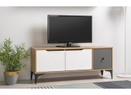 Televizní stolek CASA 98266 dub zlatý/šedá/bílá