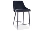 Barová čalouněná židle CASA 11038 velvet černá/černá mat