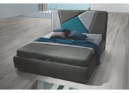 Čalouněná postel s ÚP 160x200 CASA 82015 hnědá/šedá/tyrkys