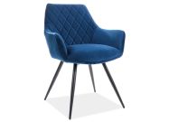 Jídelní čalouněná židle CASA 11022 VELVET modrá/černá